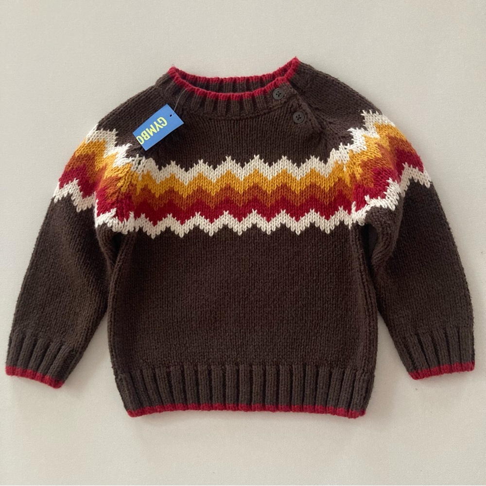 Gymboree Baby Boy 18-24 Months Fall Sweater Thanksgiving Brown Orange NWT